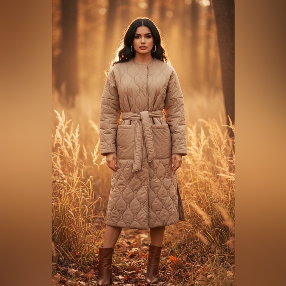 H&M Beige Quilted Coat